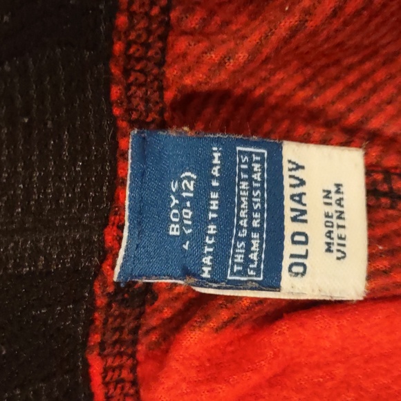 USED OLD NAVY BOYS PAJAMA PANTS COLOR BLACK AND RED PLAID SIZE L (10/12) - Picture 9 of 9
